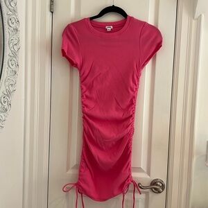 Pink Ruched Garage T-Shirt Dress